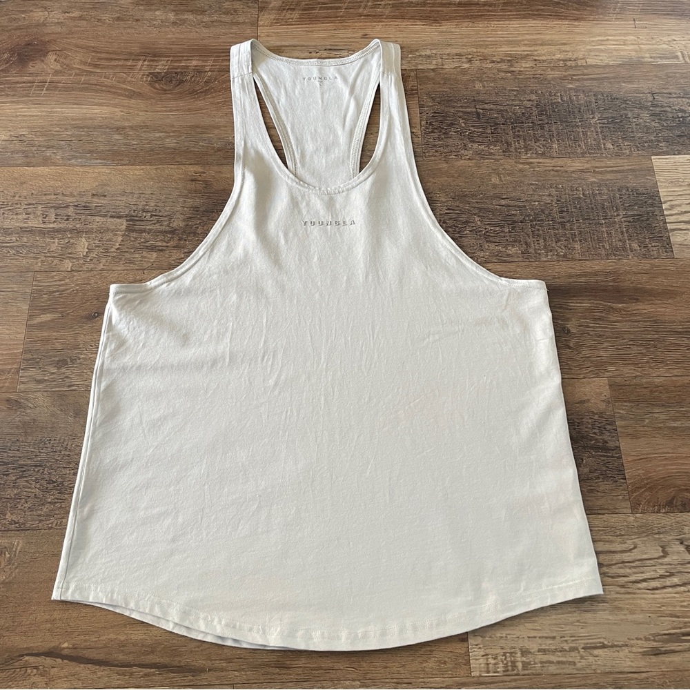 YoungLA light gray athletic fitted Tank Top Large
